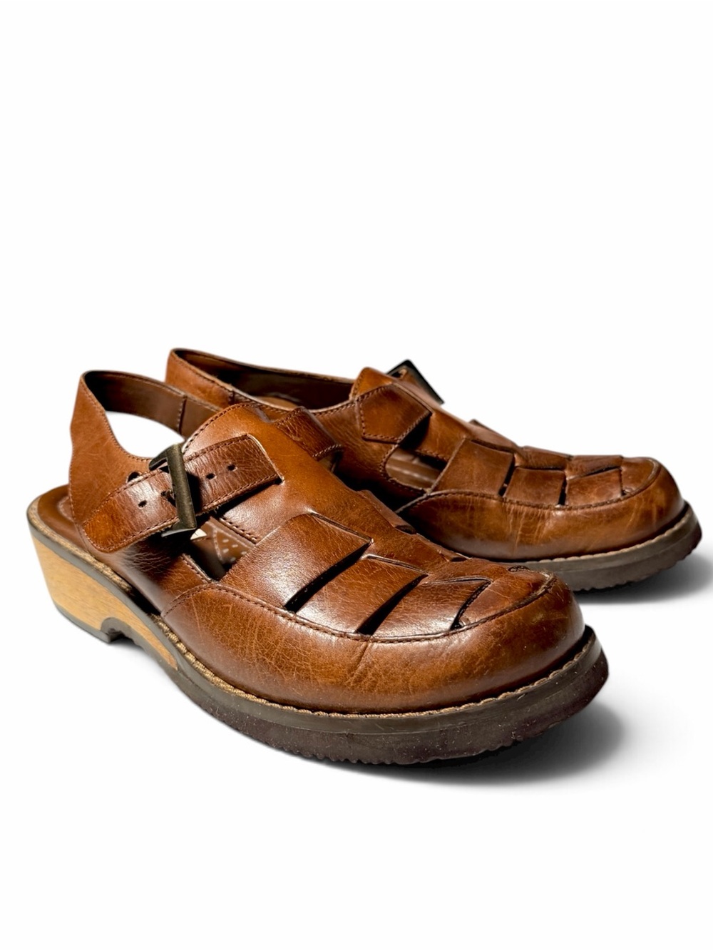 Vintage Fisherman Sandals by g. wiz Brown Leather Sz 8